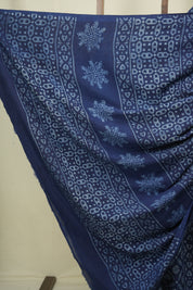 Indigo HBP Cotton Saree - SRICS3614