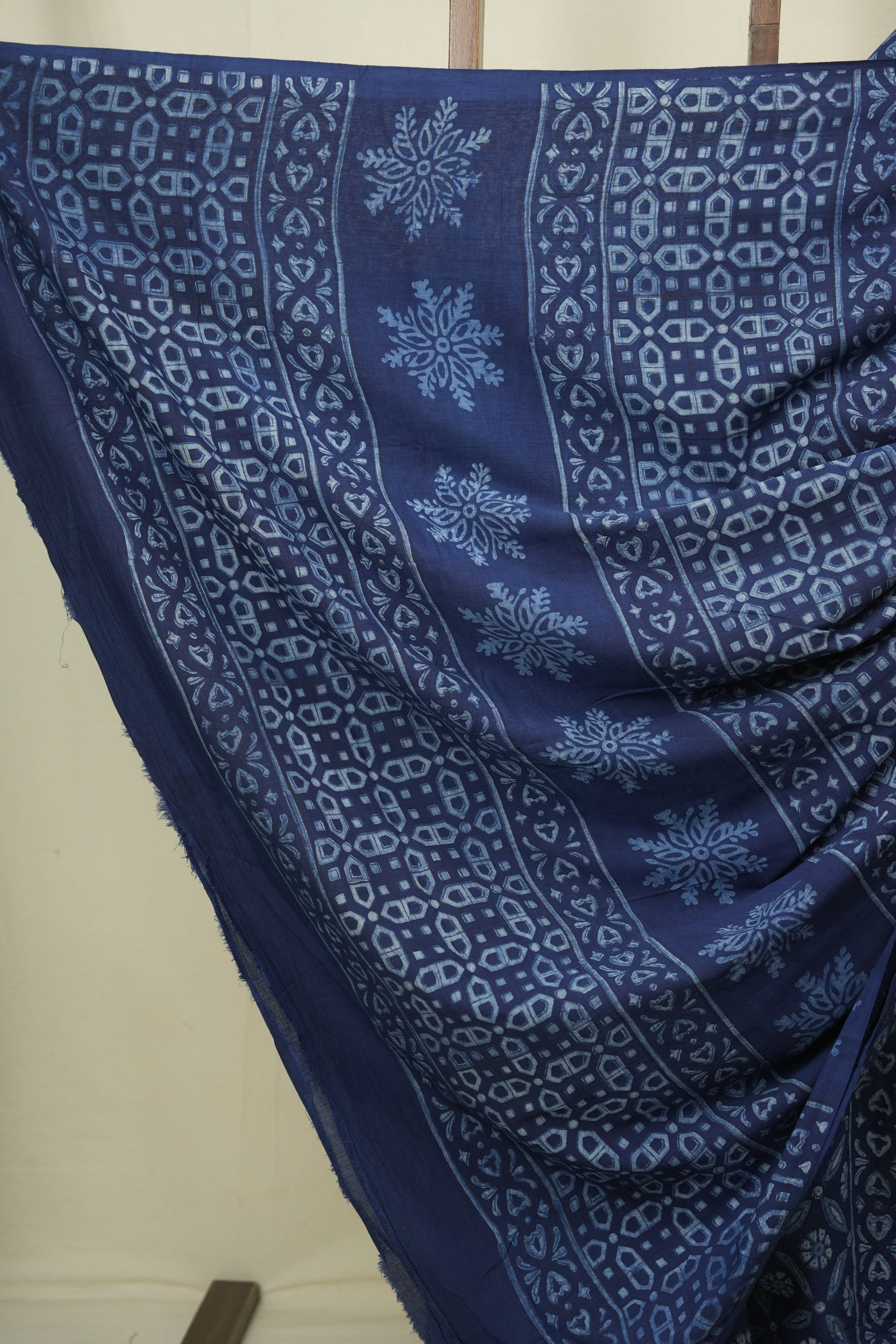 Indigo HBP Cotton Saree - SRICS3614