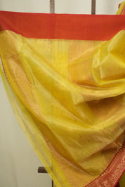 Lemon Yellow Chanderi Tissue Silk Saree - SRLYCTSS378