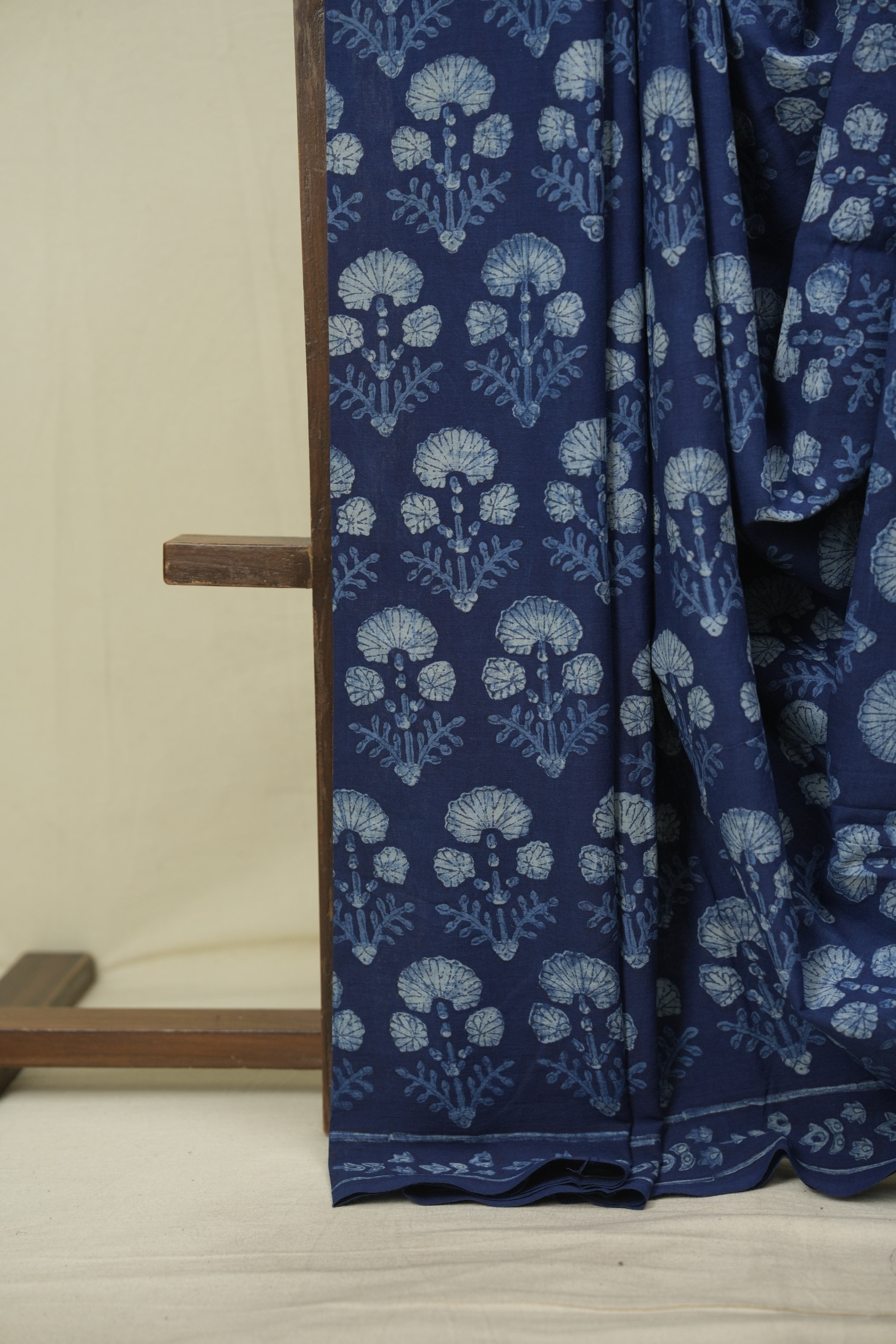 Indigo HBP Cotton Saree - SRICS3613