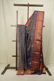 Two Tone Blue Chanderi Tissue Silk Saree - SRTTBCTS380