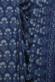 Indigo HBP Cotton Saree - SRICS3613