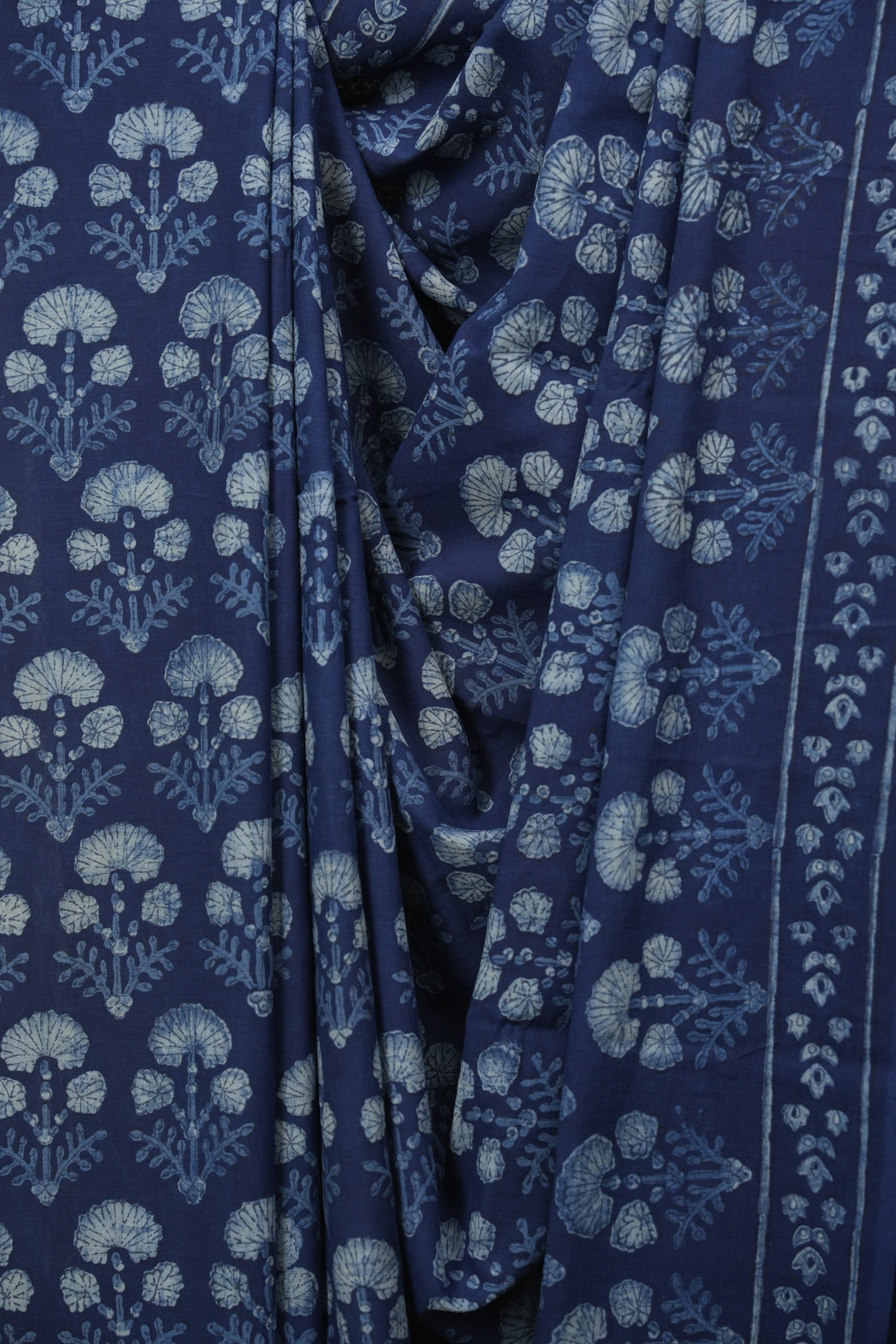 Indigo HBP Cotton Saree - SRICS3613