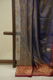 Two Tone Blue Chanderi Tissue Silk Saree - SRTTBCTS380