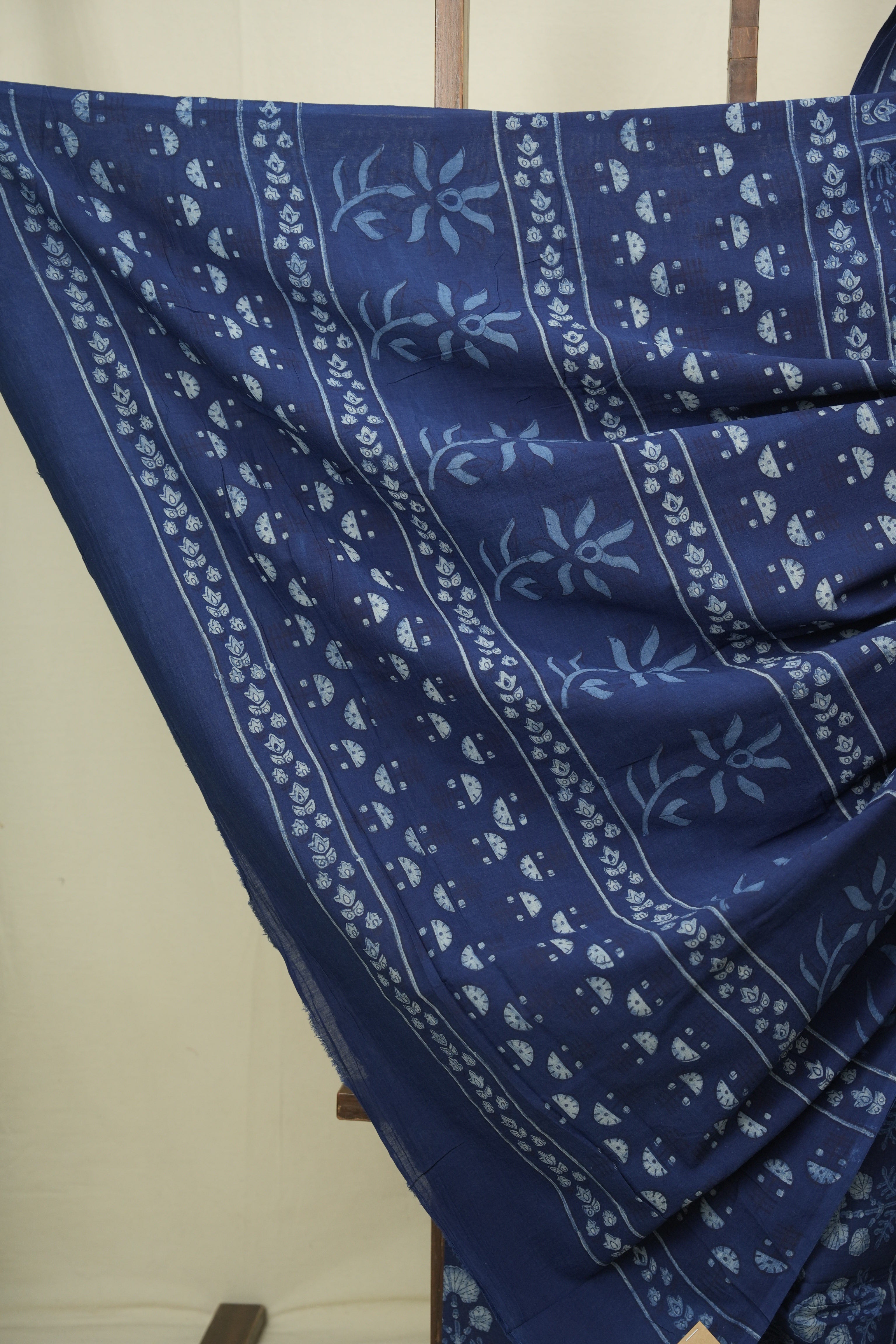 Indigo HBP Cotton Saree - SRICS3613