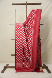 Kum Kum Red Pochampalli Silk Ikat Saree - SRKKRPSIS282