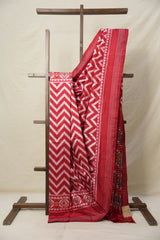 Kum Kum Red Pochampalli Silk Ikat Saree - SRKKRPSIS282