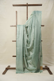 Pista Green Silver Tissue Tussar Silk Saree - SRPGSTTSS591