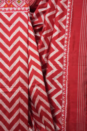 Kum Kum Red Pochampalli Silk Ikat Saree - SRKKRPSIS282
