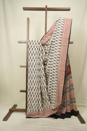 Cream HBP Cotton Saree - SRCCS3683