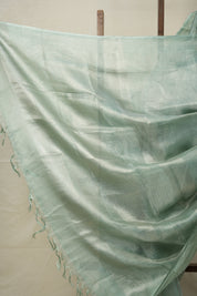 Pista Green Silver Tissue Tussar Silk Saree - SRPGSTTSS591