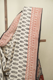 Cream HBP Cotton Saree - SRCCS3683