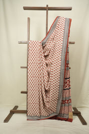 Cream HBP Cotton Saree - SRCCS3687