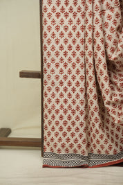 Cream HBP Cotton Saree - SRCCS3687