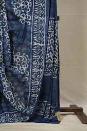 Indigo Blue HBP Cotton Saree - SRIBCS2893