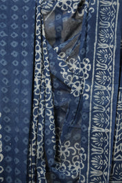 Indigo Blue HBP Cotton Saree - SRIBCS2893