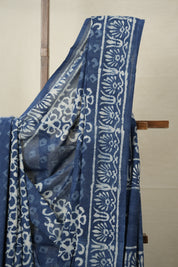 Indigo Blue HBP Cotton Saree - SRIBCS2893