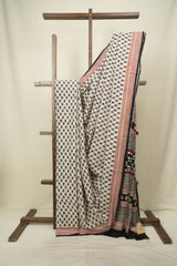 Off White HBP Cotton Saree - SROWCS3684