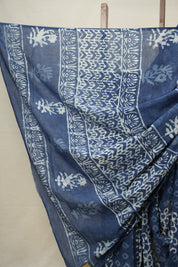 Indigo Blue HBP Cotton Saree - SRIBCS2893
