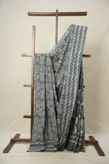 Ash Grey HBP Cotton Saree - SRAGCS2900