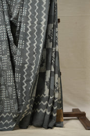 Ash Grey HBP Cotton Saree - SRAGCS2900