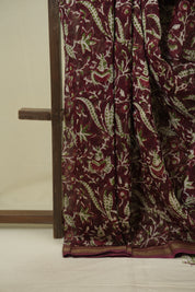 Maroon HBP Cotton Silk Saree With Chanderi Border - SRMCSS1739