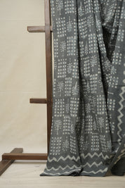 Ash Grey HBP Cotton Saree - SRAGCS2900