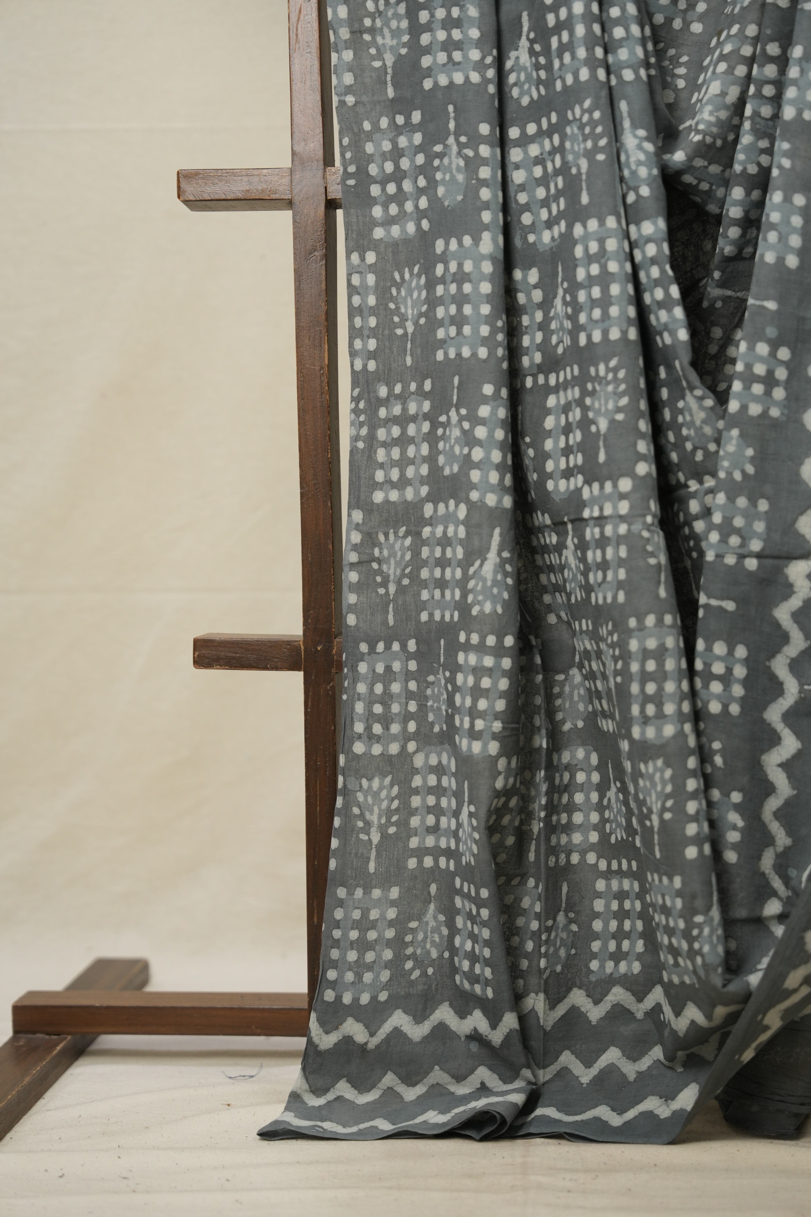 Ash Grey HBP Cotton Saree - SRAGCS2900