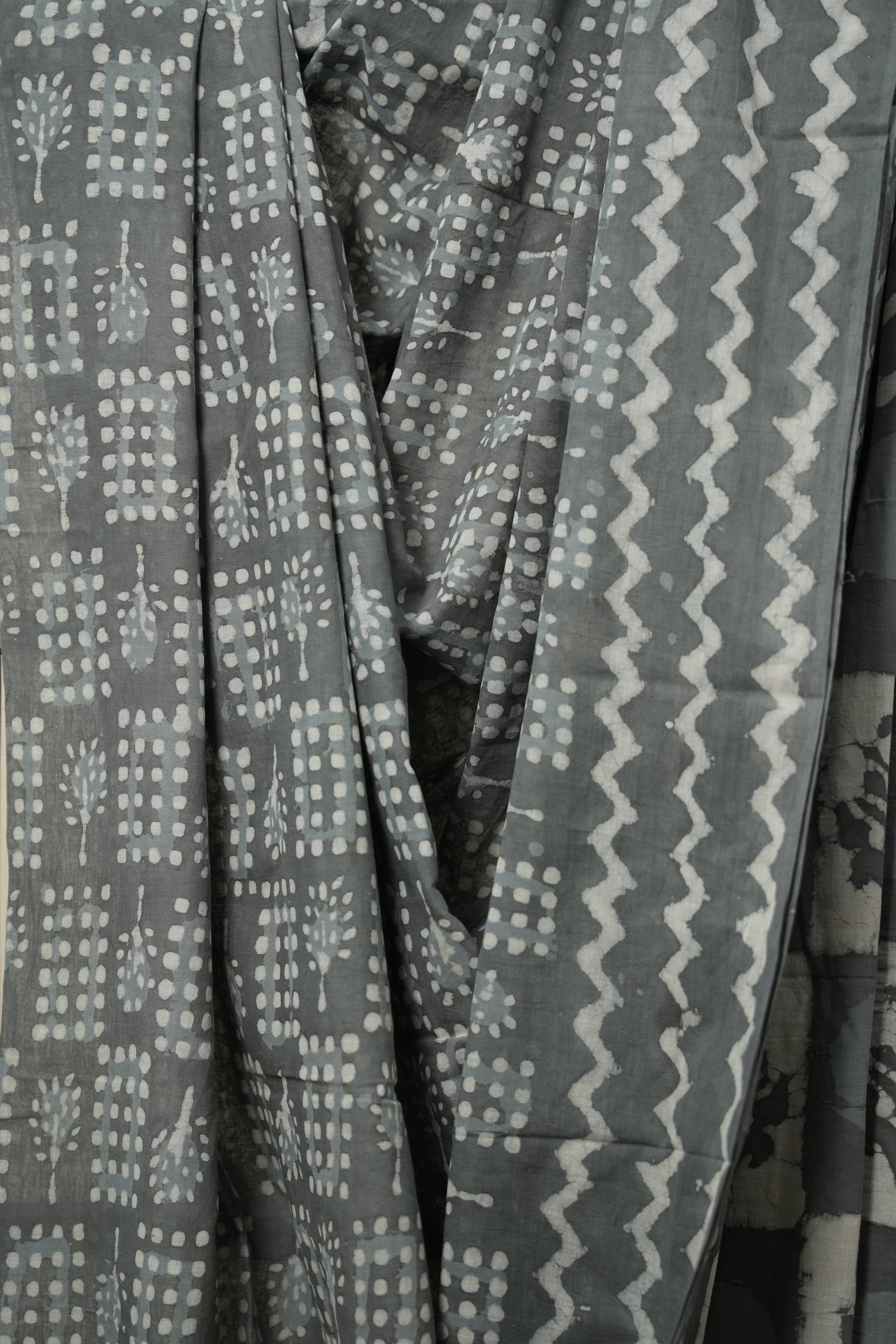 Ash Grey HBP Cotton Saree - SRAGCS2900