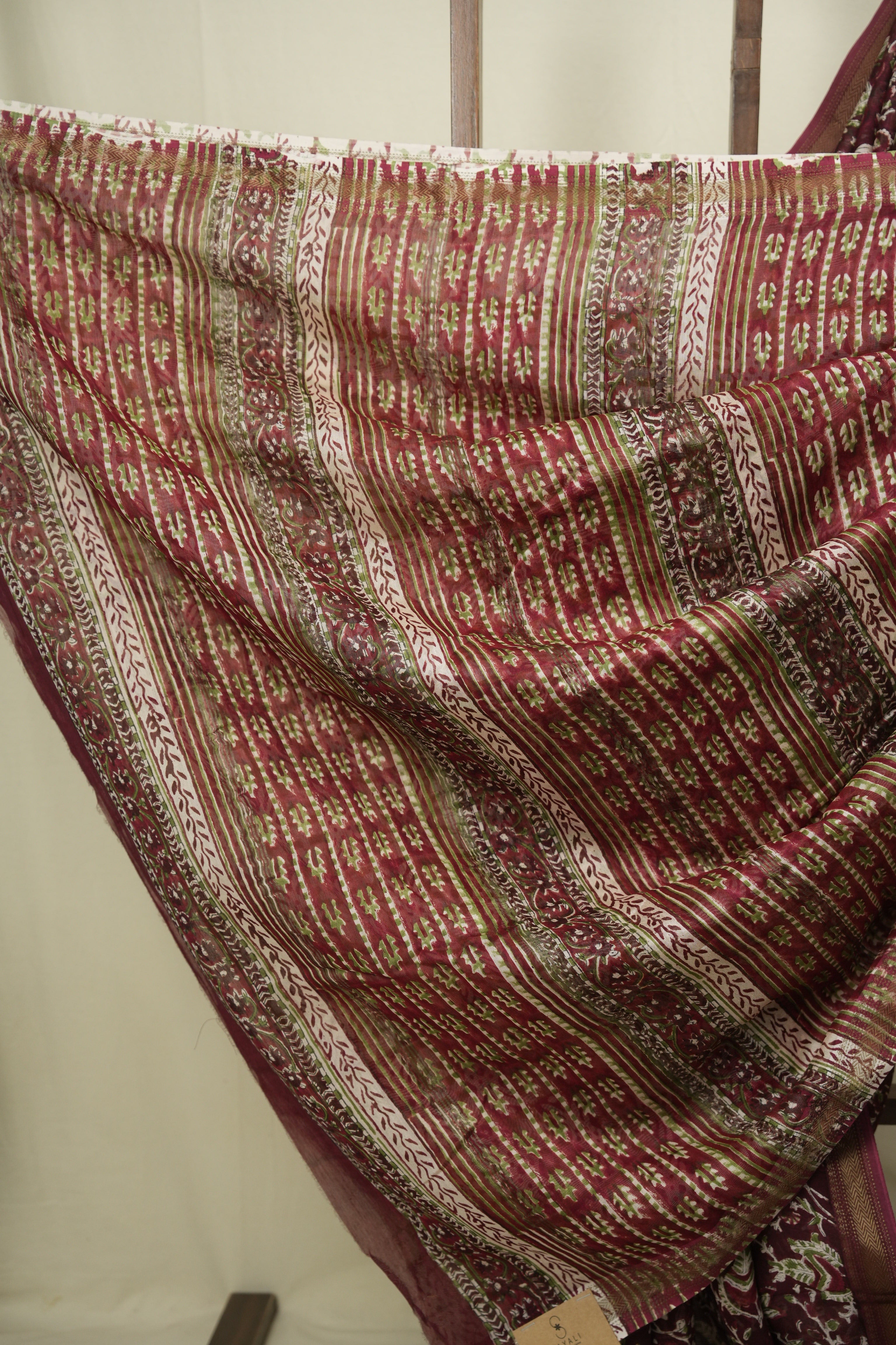 Maroon HBP Cotton Silk Saree With Chanderi Border - SRMCSS1739