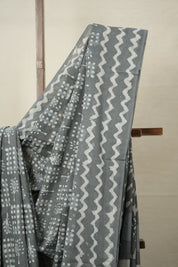 Ash Grey HBP Cotton Saree - SRAGCS2900