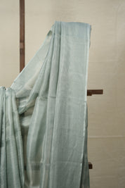 Aqua Silver Tissue Tussar Silk Saree - SRASTTSS592
