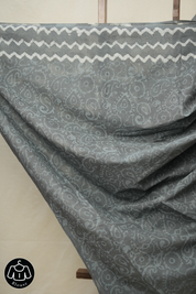 Ash Grey HBP Cotton Saree - SRAGCS2900