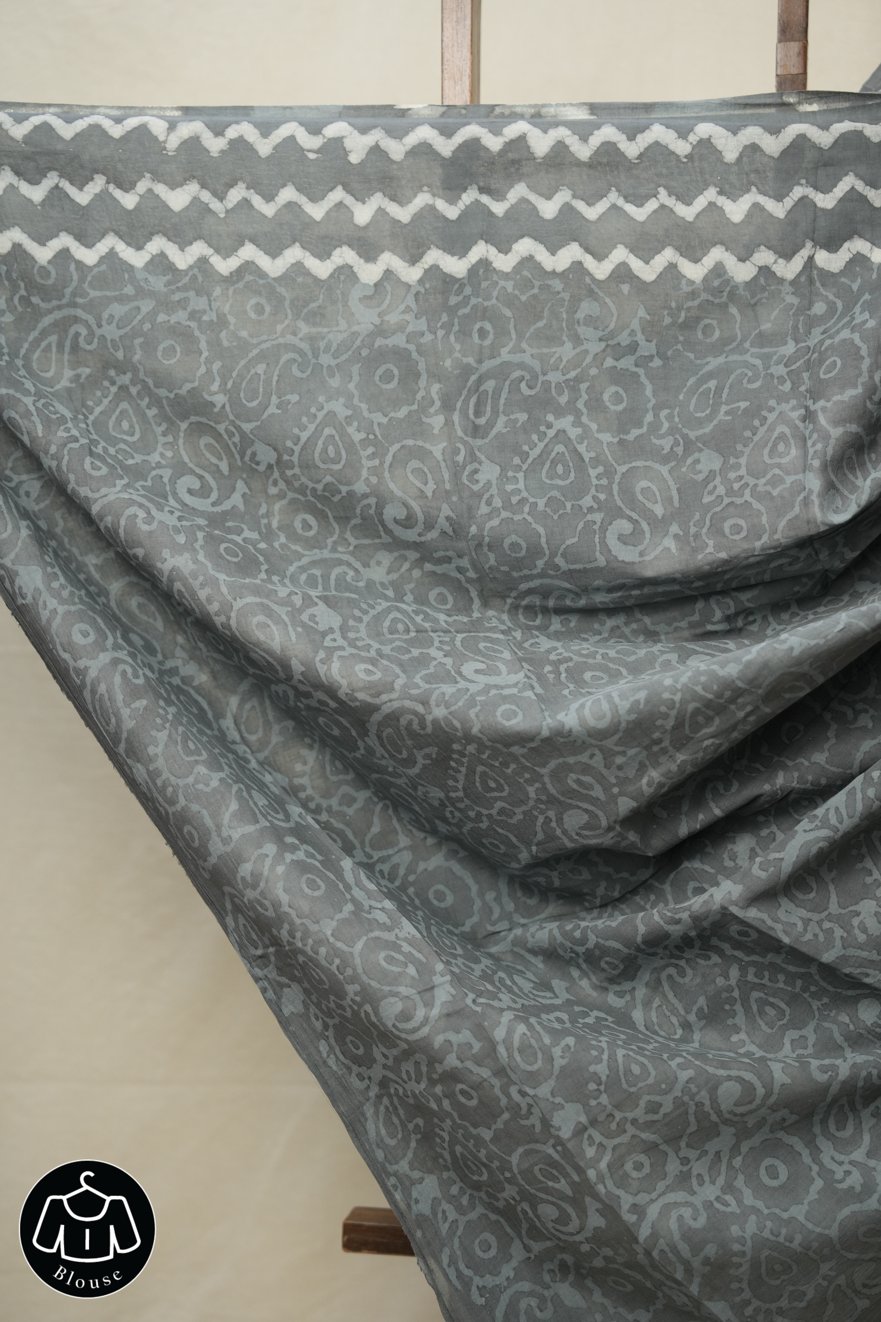 Ash Grey HBP Cotton Saree - SRAGCS2900