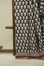 Black HBP Cotton Saree - SRBCS3681