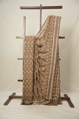 Light Brown HBP Cotton Saree - SRLBCS2898