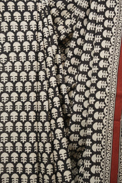 Black HBP Cotton Saree - SRBCS3681