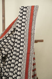 Black HBP Cotton Saree - SRBCS3681