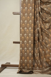 Light Brown HBP Cotton Saree - SRLBCS2898