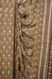 Light Brown HBP Cotton Saree - SRLBCS2898
