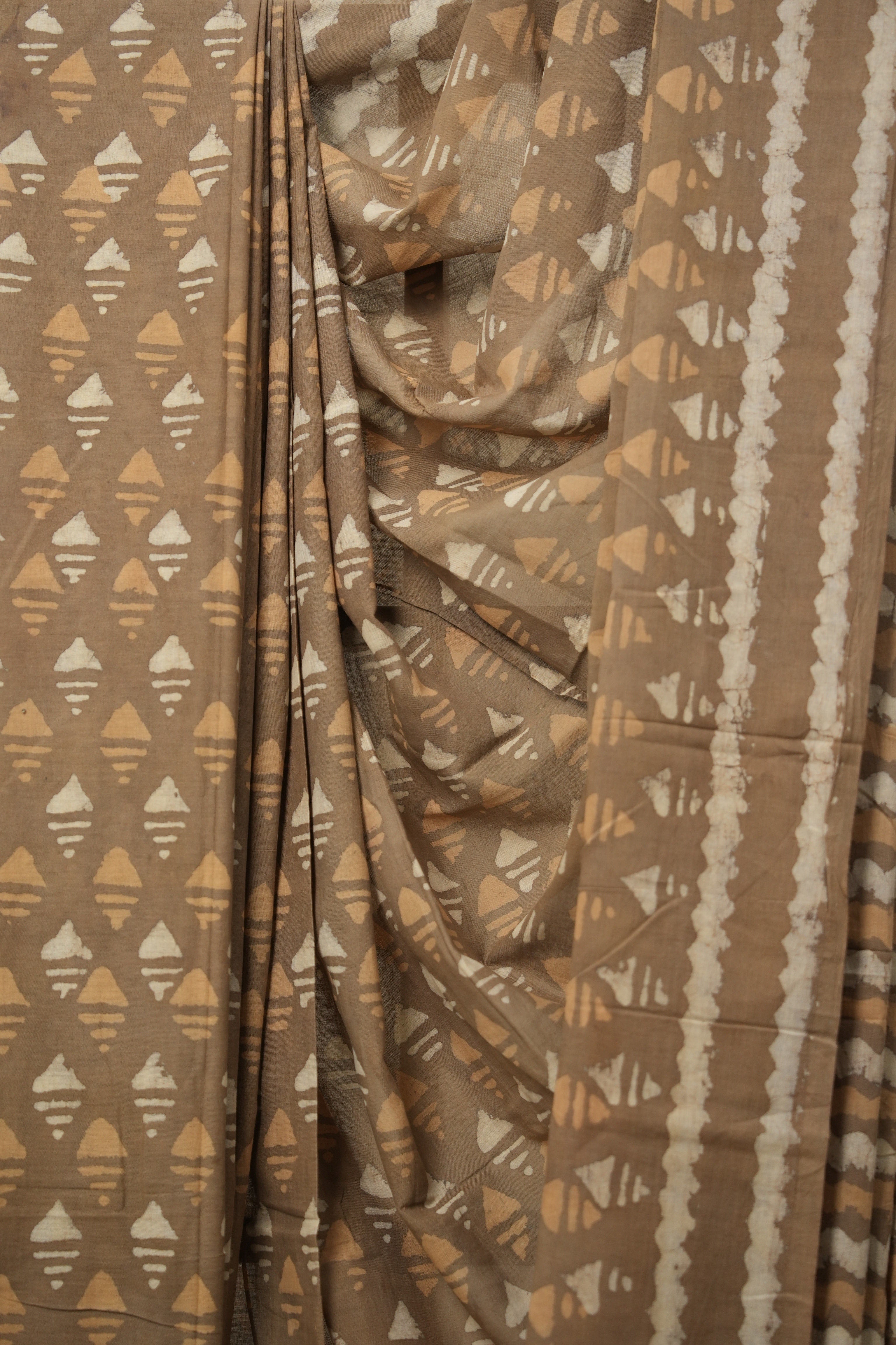 Light Brown HBP Cotton Saree - SRLBCS2898