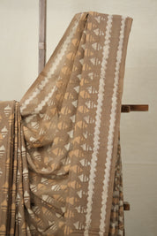 Light Brown HBP Cotton Saree - SRLBCS2898