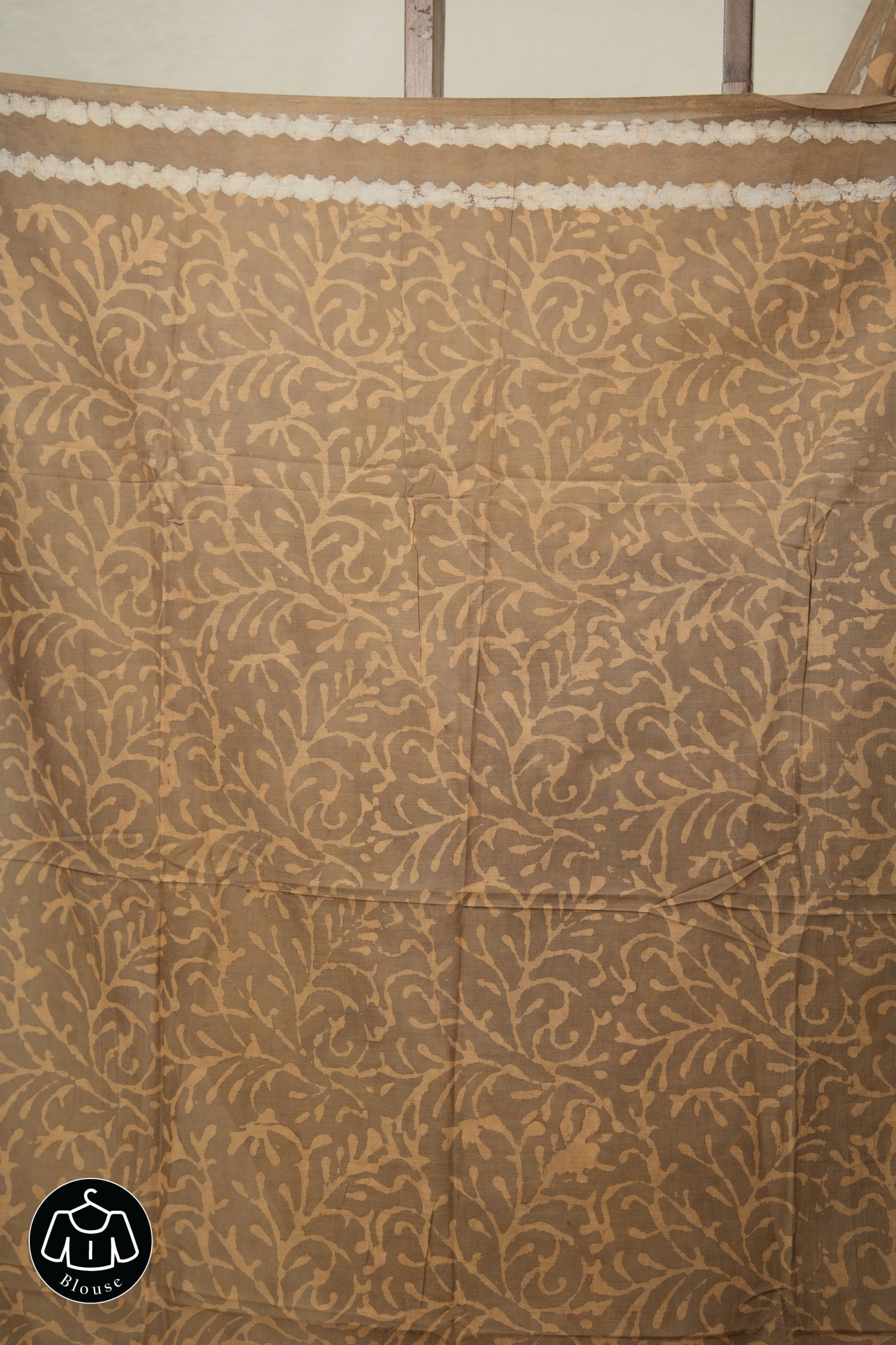 Light Brown HBP Cotton Saree - SRLBCS2898