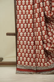 Red HBP Cotton Saree - SRRCS3688