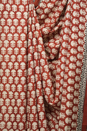 Red HBP Cotton Saree - SRRCS3688