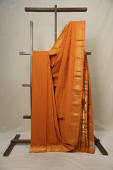 Orange Cotton Paithani Saree - SROCPS662
