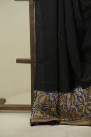 Black HBP Cotton Silk Saree With Chanderi Border - SRBCSS1740