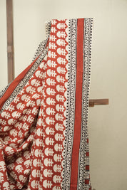 Red HBP Cotton Saree - SRRCS3688