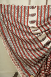 Red HBP Cotton Saree - SRRCS3688