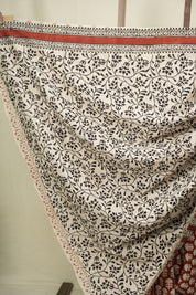 Red HBP Cotton Saree - SRRCS3688